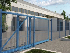 Промышленные откатные ворота DoorHan с заполнением сварной сеткой 2000*4000