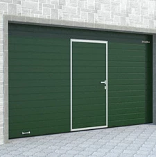 Секционные ворота DoorHan с калиткой цвет зеленый ral 6005